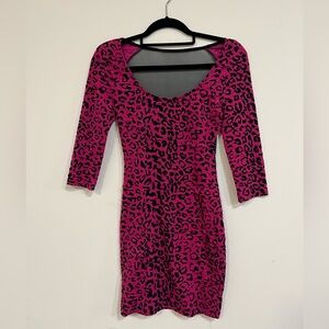 Pink Leopard Print Dress